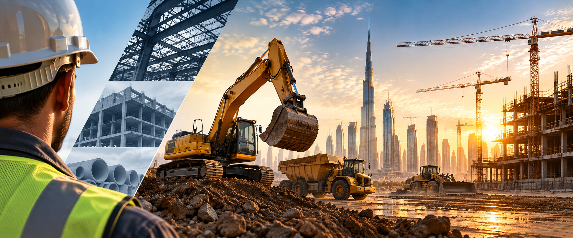 Cranes on a Dubai skyline project